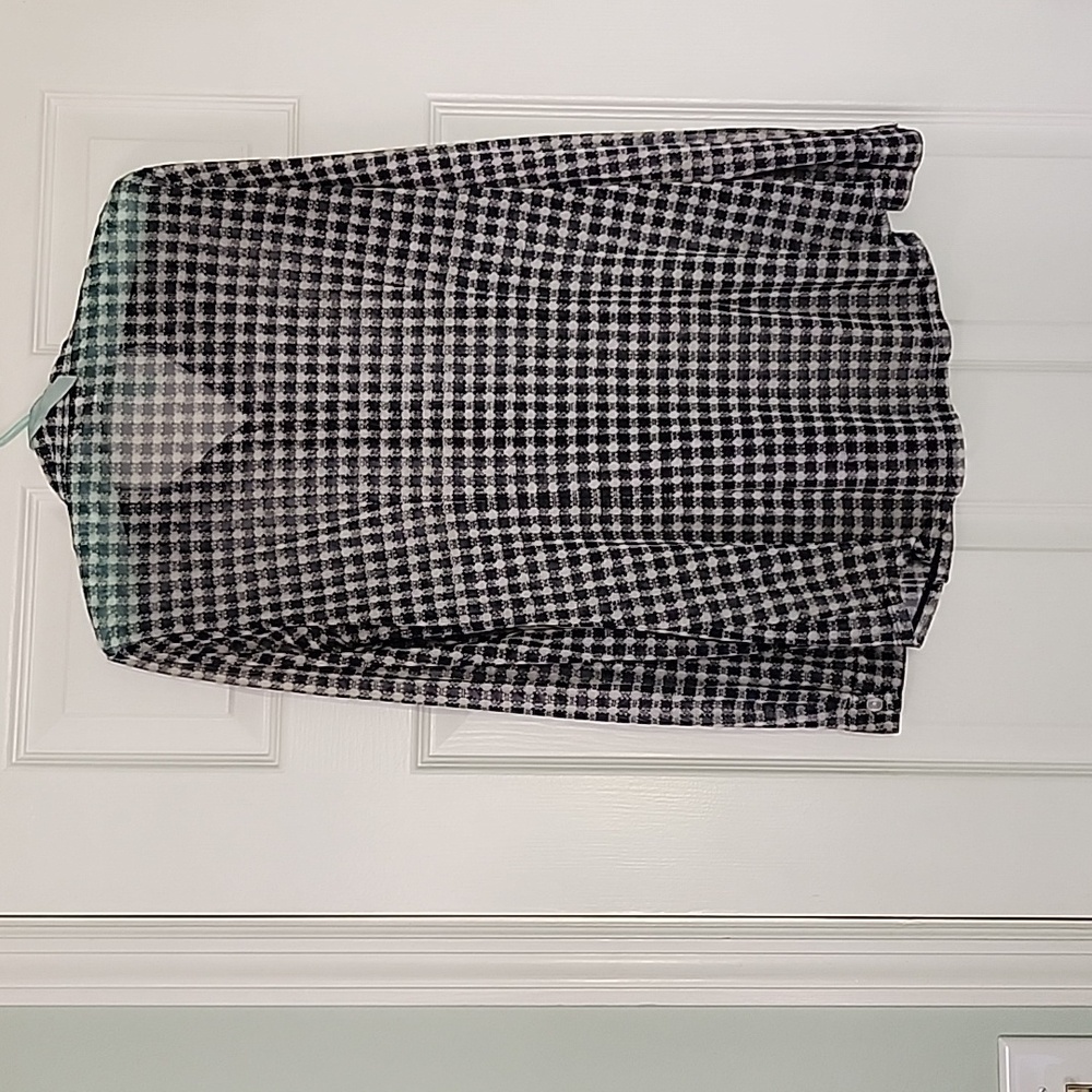 Navy and White Mesh Shirt Button-Up  CAbi Style 736 Small - Picture 3 of 4